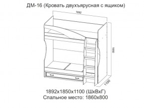 ДМ-16 Кровать двухъярусная с ящиком в Тюмени - tyumen.магазин96.com | фото