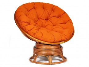 Кресло-качалка Papasan w 23/01 B с подушкой Cognac, ткань Оранжевый в Тюмени - tyumen.магазин96.com | фото