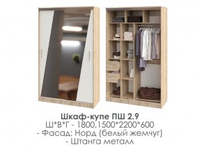 шкаф-купе ПШ-2.9 1500 Норд Белый жемчуг 1500 в Тюмени - tyumen.магазин96.com | фото