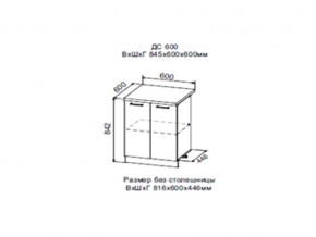 Шкаф нижний ДС600 с полкой (2 дв) в Тюмени - tyumen.магазин96.com | фото